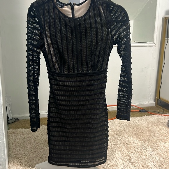 chinese dress ladies Bebe Women's Long Sleeve Scoop Neck Sweater Midi Dress main image 0